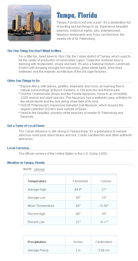 Port information for Falmouth, Jamaica